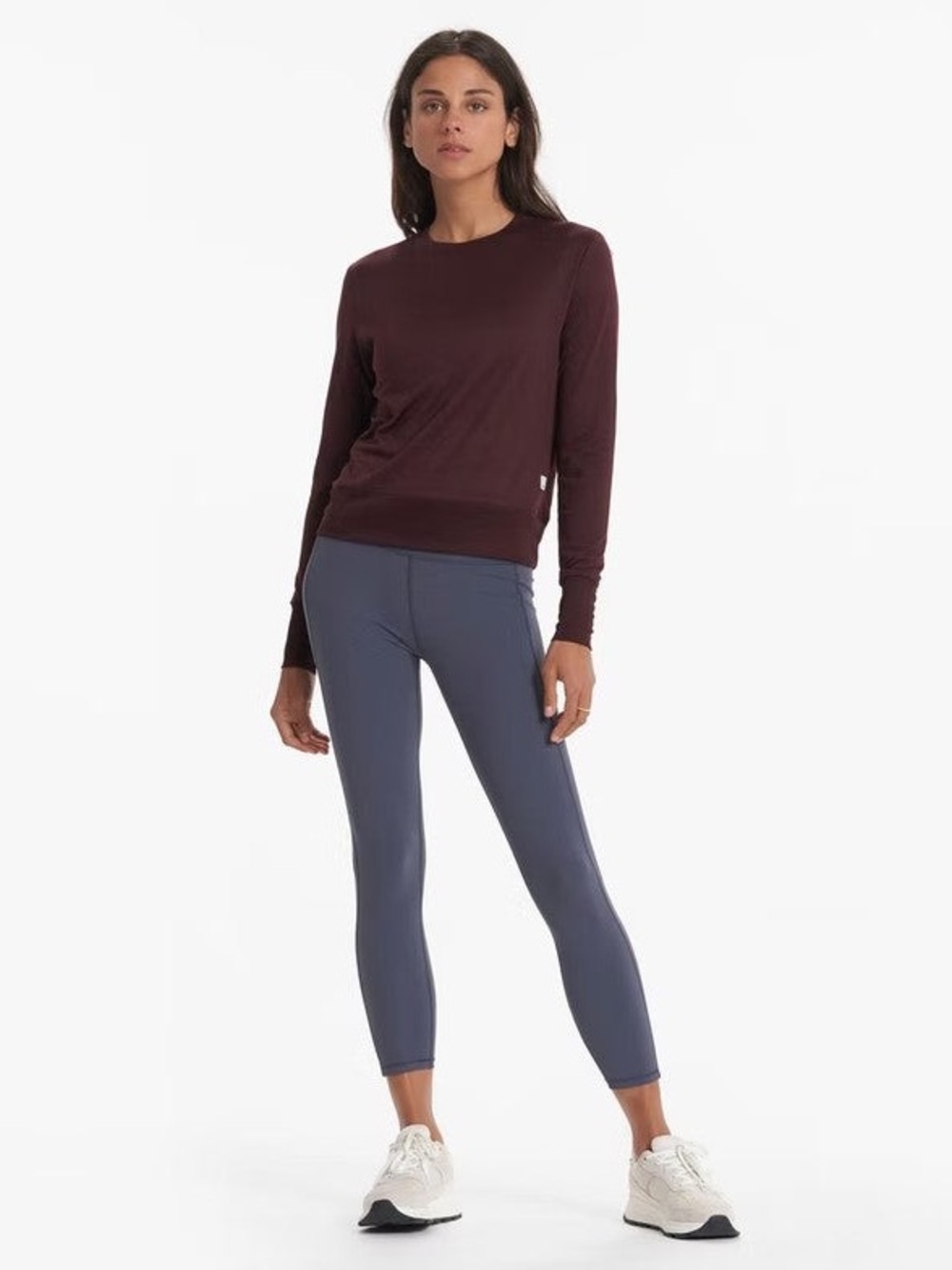 Vuori Daydream Crew Long Sleeve Shirt Small Maroon Burgundy Ruby athleisure - Picture 2 of 13